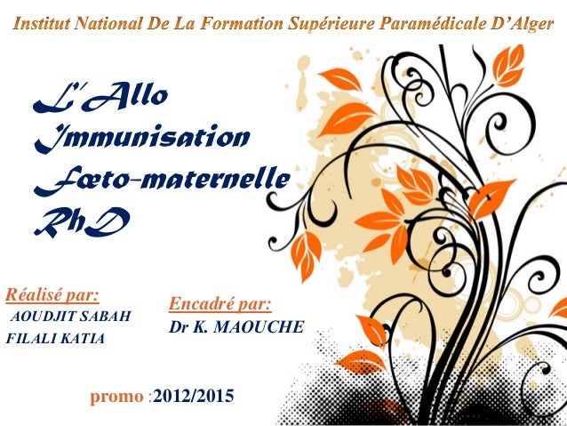 allo immunisation foeto maternelle